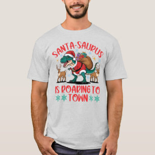 T-shirt Santa-saurus T-Rex dinosaure de Noël amusant
