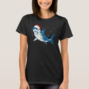 T-shirt Santa Shark Christmas Lights Sharkma Tree Xmas Bo