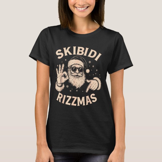 T-shirt Santa Six Seven Meme 67 Hands Sign Rizz Skibidi Ri (Devant)