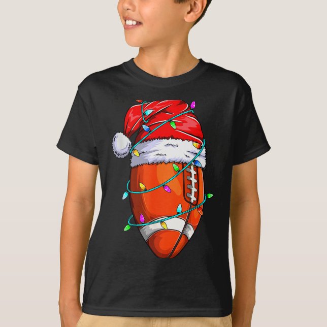 T-shirt Santa Srts Design For Men Boys Christmas Football  (Devant)