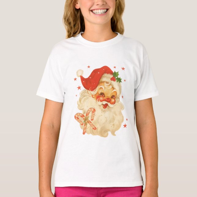 T-shirt Santa Style Tee – Festive Vintage Vibes (Devant)
