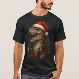 T-shirt Santa T-rex Noël Dinosaure drôle de vacances 