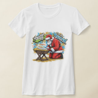 T-shirt Santa & The Manger 3D Graffiti - Urban Streetwear