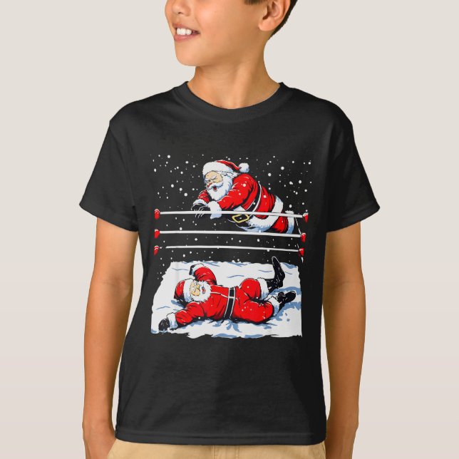 T-shirt Santa Wrestling Lover Wrestler Christmas Xmas Paja (Devant)