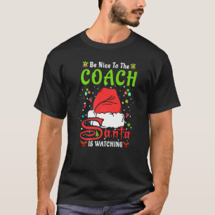 T-shirt Santa Xmas Pyjama Sois Sympa Avec Le Coach Noël