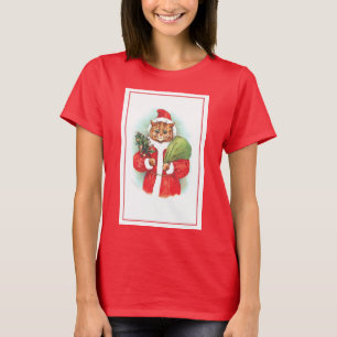 T-shirt Santapaws Père Noël Chat par Louis Wain
