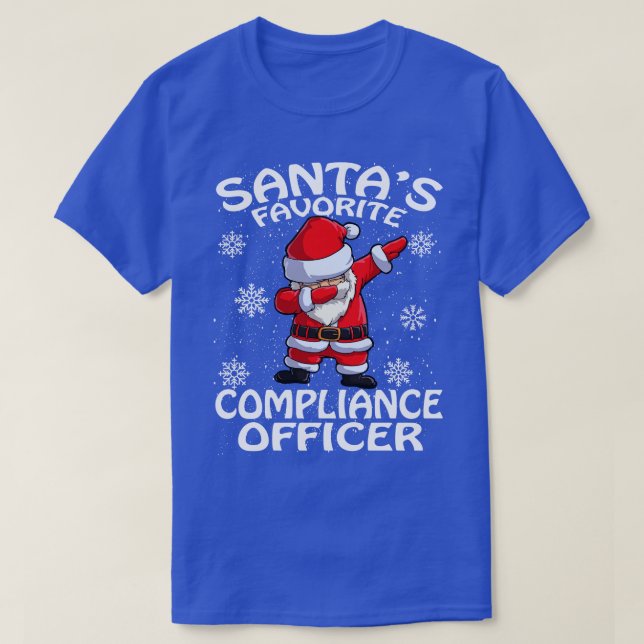 T-shirt Santas Agent de conformité favori Noël (Design devant)