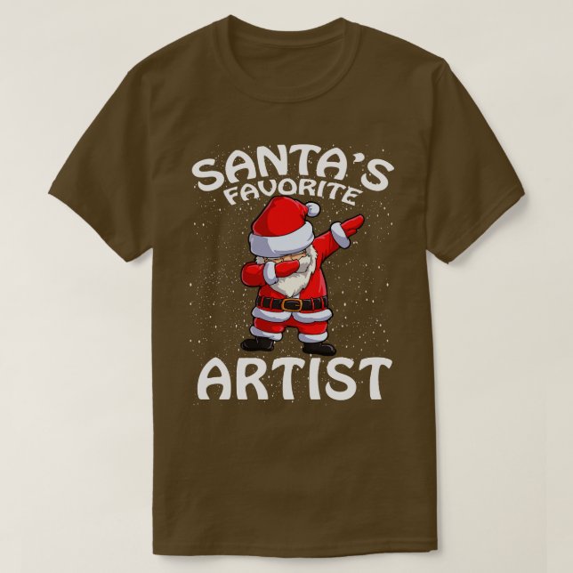 T-shirt Santas Artiste favori Noël (Design devant)