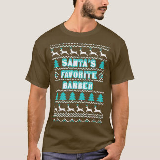 T-shirt Santas chandail de Noël de coiffeur préféré