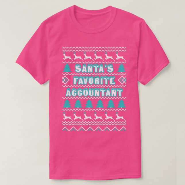 T-shirt Santas comptable préféré laide pull Noël (Design devant)