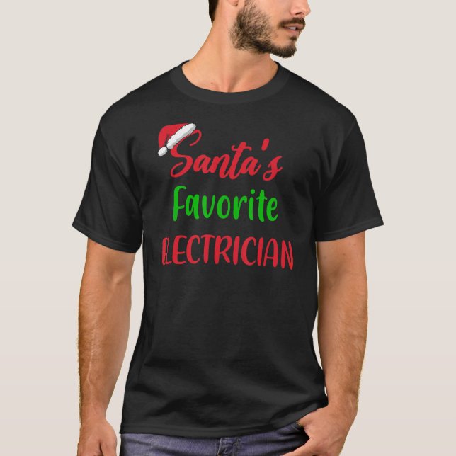 T-shirt Santas Electricien préféré Pajama de Noël X (Devant)