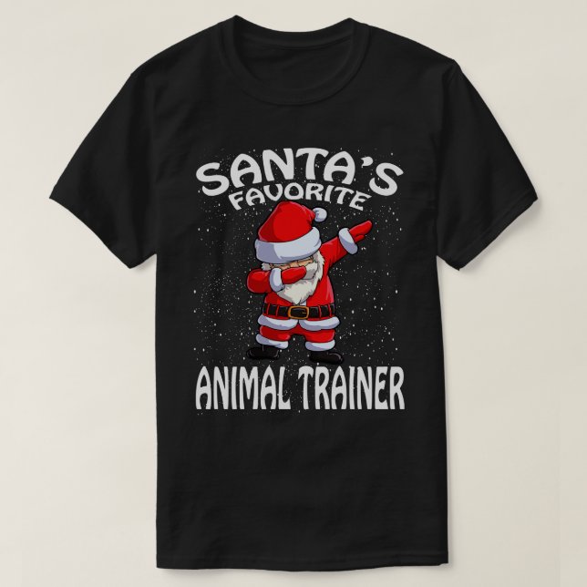 T-shirt Santas Favori Animal Trainer Noël (Design devant)
