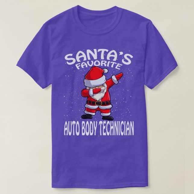 T-shirt Santas Favori Auto Body Technician Noël (Design devant)