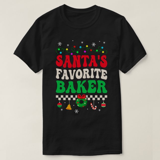 T-shirt Santas Favori Baker Retro Noël (Design devant)