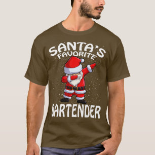 T-shirt Santas Favori Bartender Noël