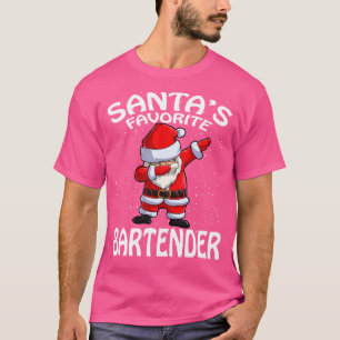 T-shirt Santas Favori Bartender Noël 1