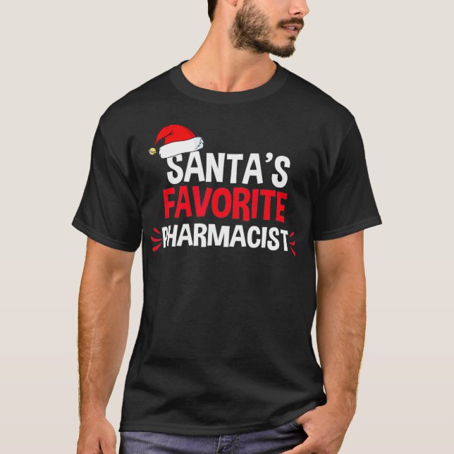 T-shirt Santas Favori École Pharmaciste Hommes de Noël (Devant)