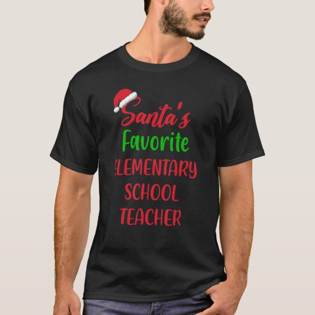 T-shirt Santas Favori école primaire Enseignant Christ (Devant)
