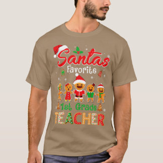 T-shirt Santas Favori Enseignant de 1ère année Cookie Xmas