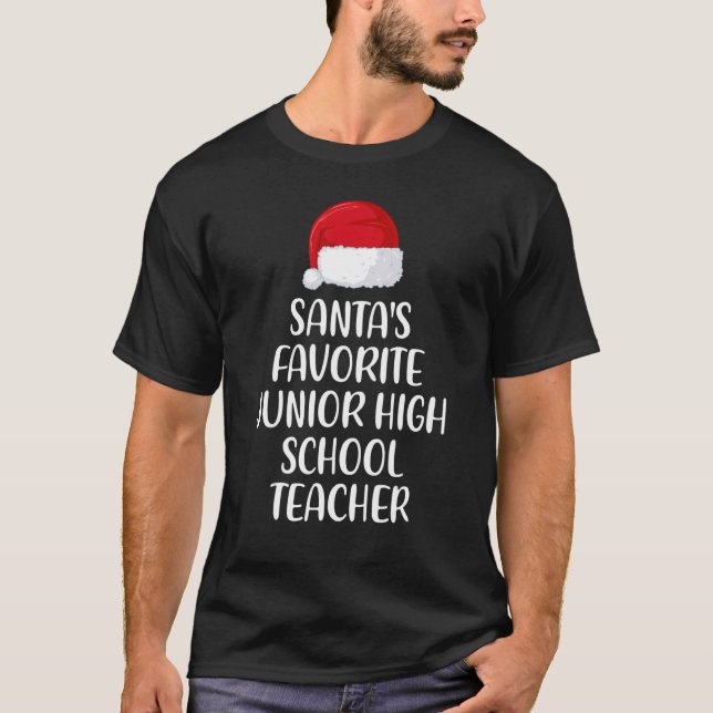 T-shirt Santas Favori Lycée Enseignant Christm (Devant)