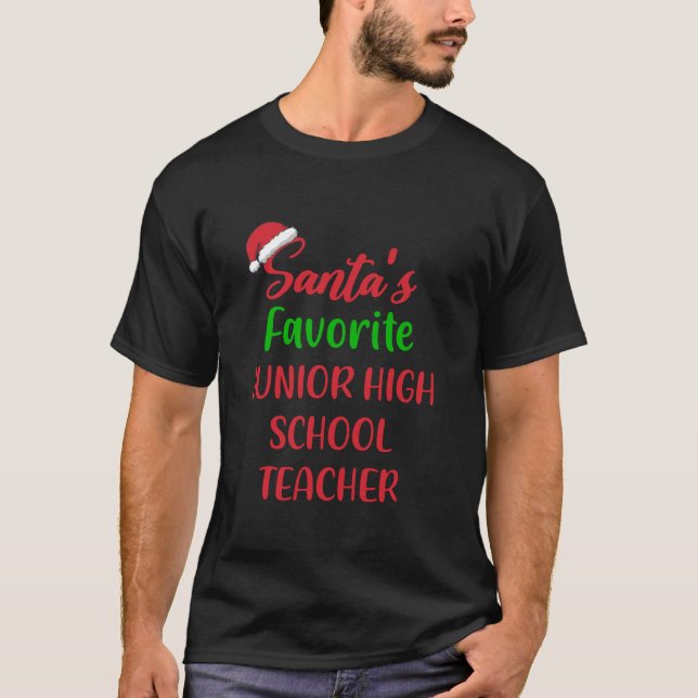 T-shirt Santas Favori Lycée Enseignant Christm (Devant)