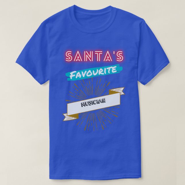 T-shirt Santas favori Musicien Noël (Design devant)