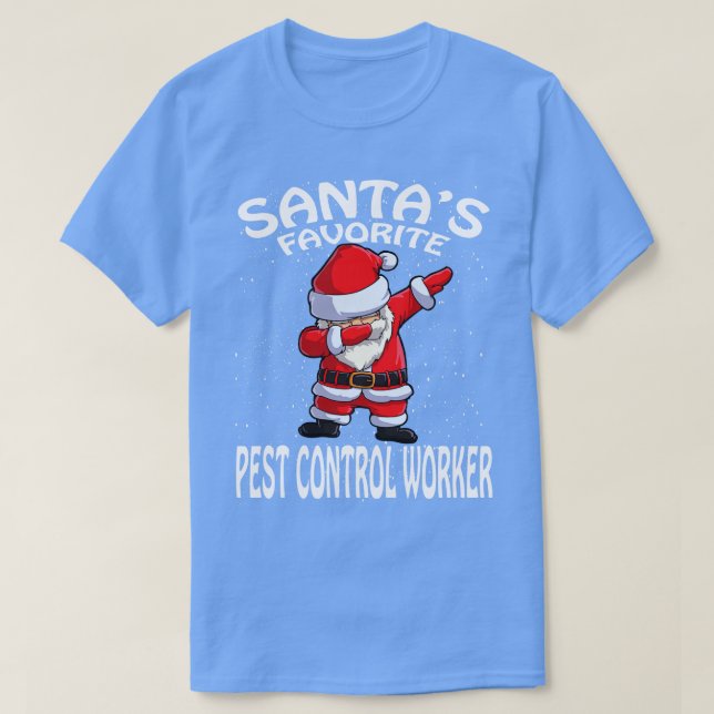 T-shirt Santas Favori Pest Control Travailleur Noël (Design devant)