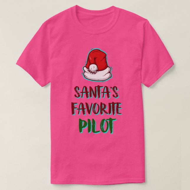 T-shirt Santas Favori Pilote Funny Père Noël (Design devant)