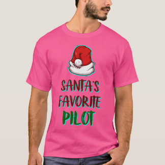 T-shirt Santas Favori Pilote Funny Père Noël