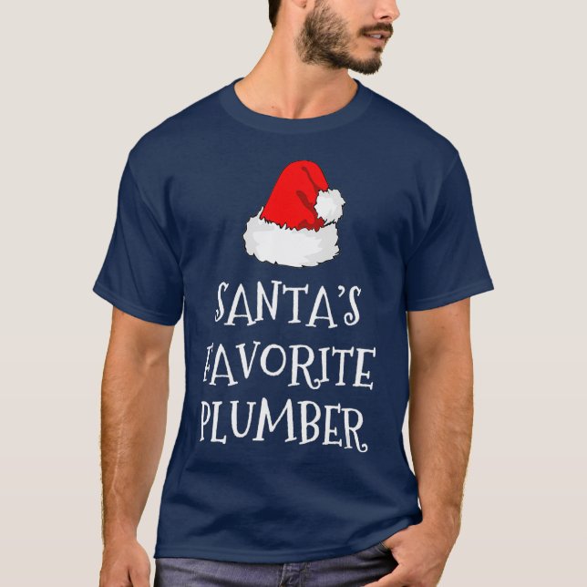 T-shirt Santas Favori Plumber Noël Drôle Cadeau (Devant)
