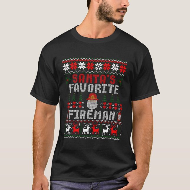 T-shirt Santas Favori pompier pompier laide Sweater F (Devant)