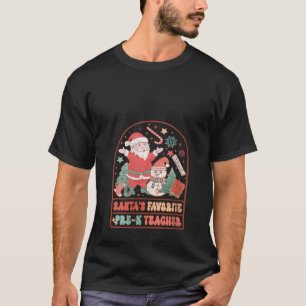 T-shirt Santas Favori Pré K Enseignant Retro Super Christm