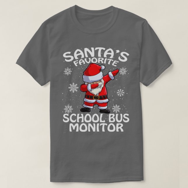 T-shirt Santas Favori School Bus Monitor Noël (Design devant)
