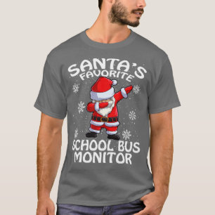 T-shirt Santas Favori School Bus Monitor Noël