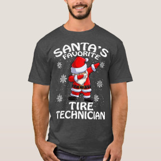 T-shirt Santas Favori Tire Technicien Noël