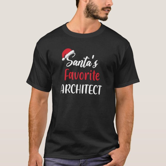 T-shirt Santas Favorite Architect   Christmas   Pajama Xma (Devant)