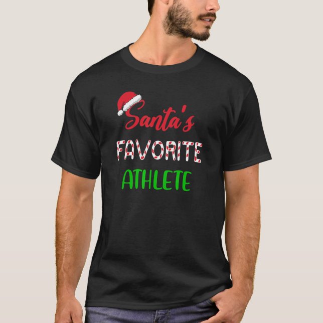 T-shirt Santas Favorite Athlete   Funny Athletics Christma (Devant)