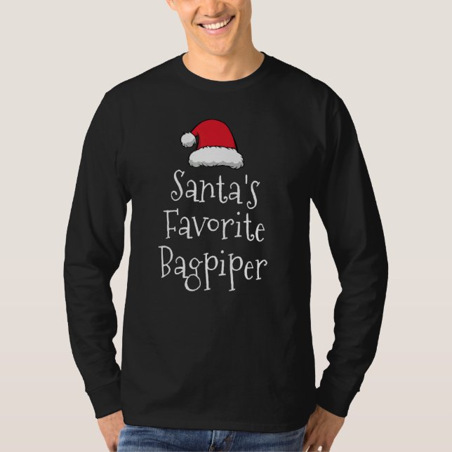 T-shirt Santas Favorite Bagpiper Christmas   bagpipes   (Devant)