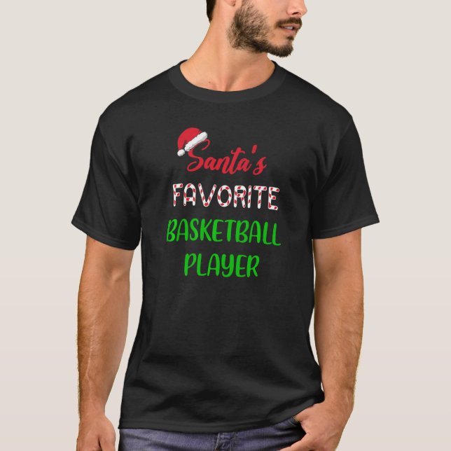 T-shirt Santas Favorite Basketball Player  Basketball Chri (Devant)