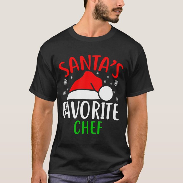 T-shirt Santas Favorite Chef Funny Christmas Xmas Santa Lo (Devant)