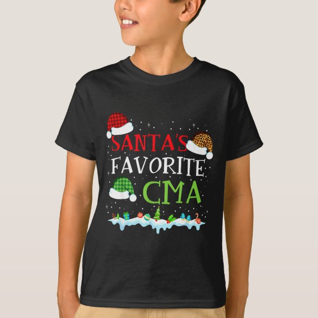 T-shirt Santa's Favorite Cma Fun Christmas Medical Istant  (Devant)