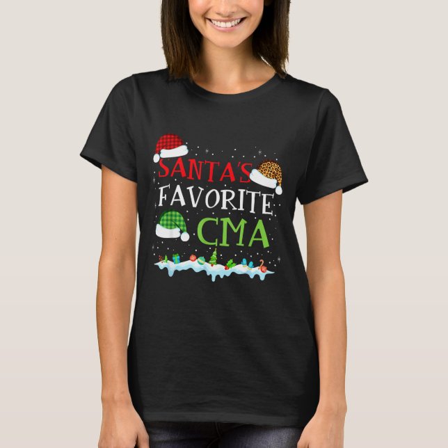 T-shirt Santa's Favorite Cma Fun Christmas Medical Istant  (Devant)