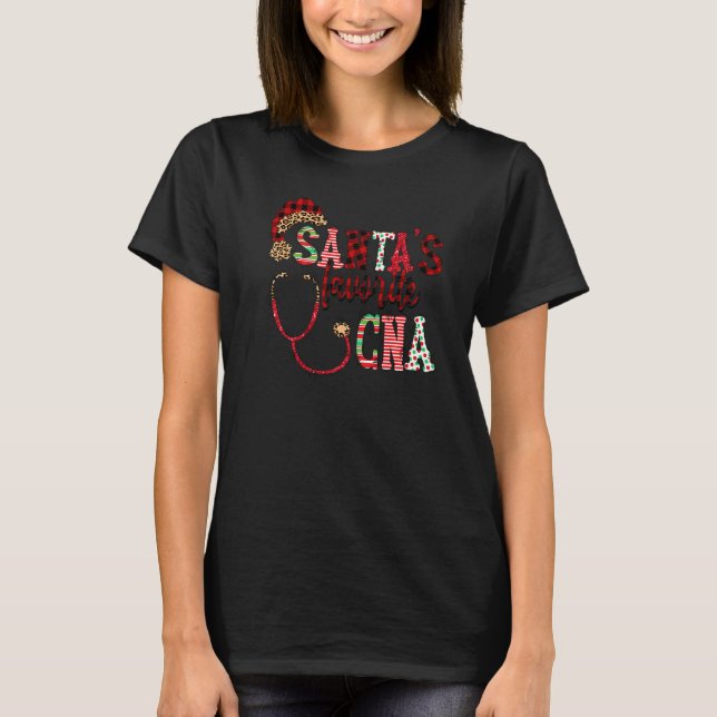 T-shirt Santa's Favorite CNA Certified Nursing Assistant N (Devant)
