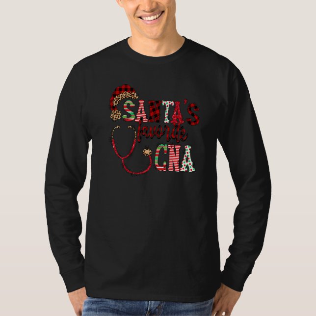 T-shirt Santa's Favorite CNA Certified Nursing Assistant N (Devant)