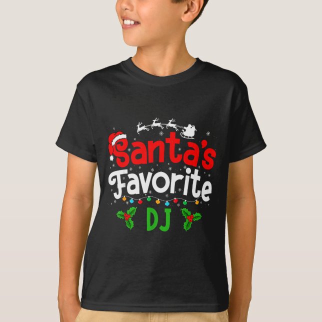 T-shirt Santa's Favorite Dj Christmas Party  (Devant)