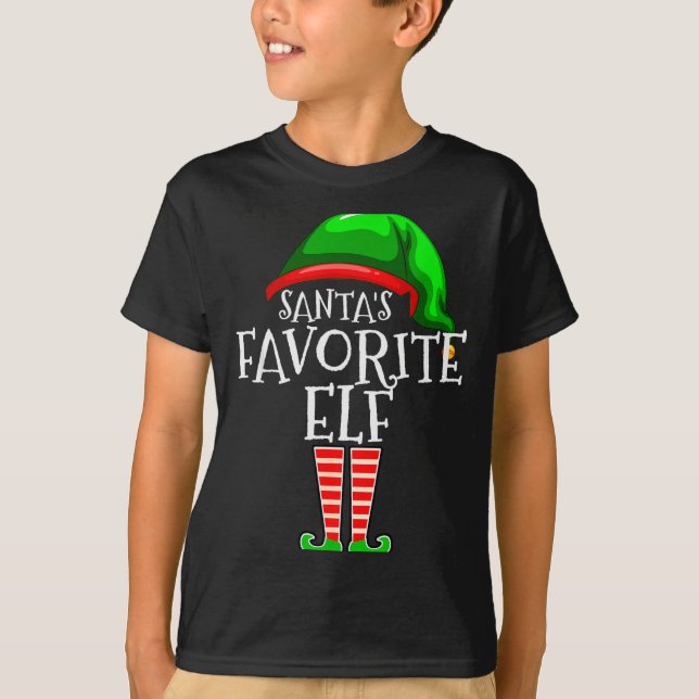 T-shirt Santa's Favorite Elf Group Matching Family Christm (Devant)