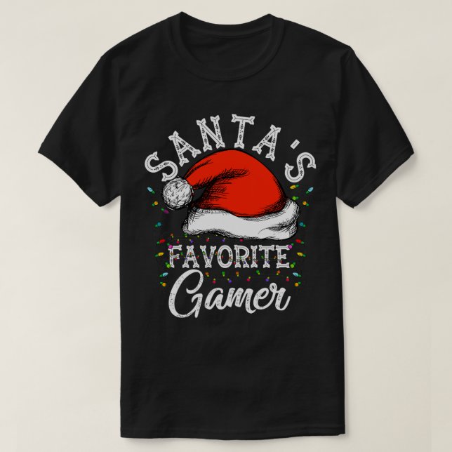 T-shirt Santa's Favorite Gamer Funny Christmas Gift For Ga (Design devant)