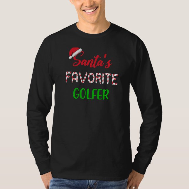 T-shirt Santas Favorite Golfer  Funny Golf Christmas (Devant)