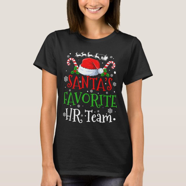 T-shirt Santa's Favorite Hr Team Christmas Party  (Devant)