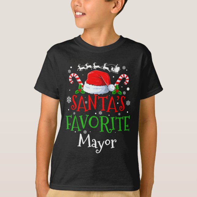T-shirt Santa's Favorite Mayor Christmas Party  (Devant)